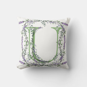 Coussin Monogramme U Lavender Eucalyptus