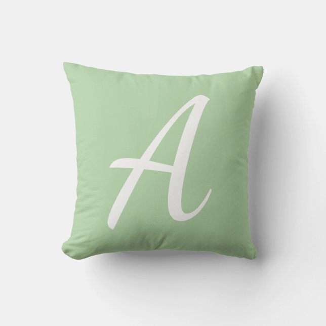 Coussin Monogramme vert clair (Recto)