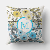 Coussin Monogramme Vintage bleu jaune (Verso)