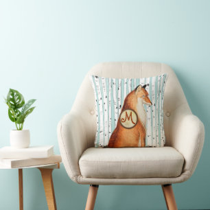 Coussin Monogramme Vintage Fox Birch Tree