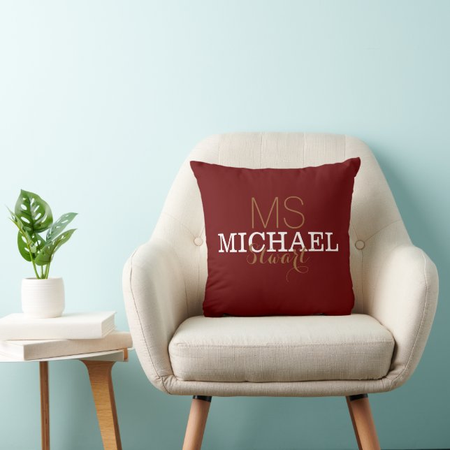 Coussin Monogramme . votre propre nom (Chaise)