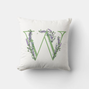 Coussin Monogramme W Lavender Eucalyptus