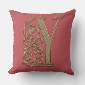 Coussin Monogramme Y Rose de mariage douce diplômée d'anni (Recto)
