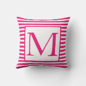 Coussin Monogrammes bandes blanches roses Motifs colorés (Verso)