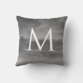 Coussin Monogrammes élégants Noir Blanc gris nuages Motif (Verso)
