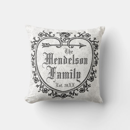 Coussin Monogrammétrie de floraison personnalisée (Recto)