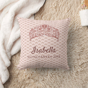 Coussin Monographie de la couronne de tiare rose or rose Q