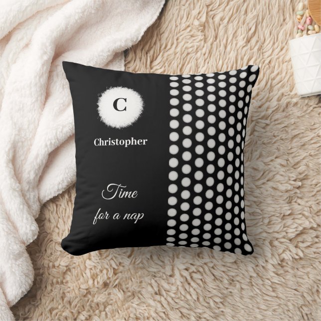 Coussin Monographie noir et blanc pour la sieste (Couverture)