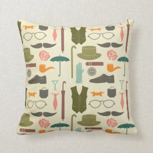 Coussin Monsieur chic de motif d'amusement d'amusement