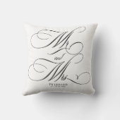 Coussin Monsieur et Madame calligraphie script personnalis (Verso)