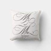 Coussin Monsieur et Madame calligraphie script personnalis (Recto)