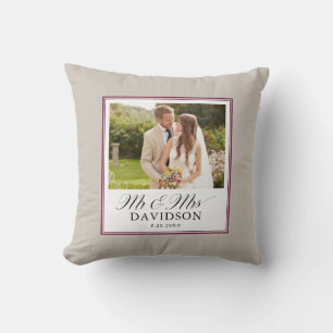 Coussin Monsieur et Madame Jeune Marié Écriture Élégante P