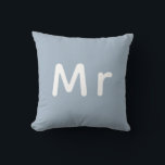 Coussin Monsieur & Madame Monogramme de mariage<br><div class="desc">jeu de mariage drôle</div>