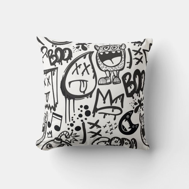 Coussin Monster Boys : Motif à main (Recto)