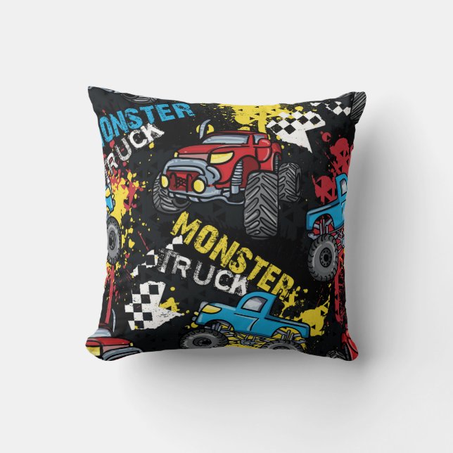 Coussin Monster Car : Abstrait Motif enfant (Recto)