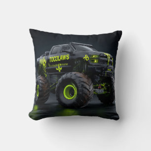 Coussin Monster Truck Toxic Bio-Armure - Cyber Néon Vert