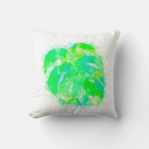 Coussin Monstera aquarelle 