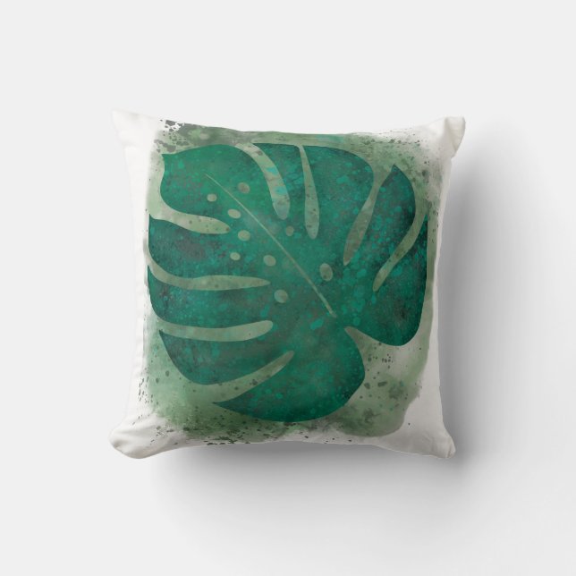 Coussin Monstère d'aquarelle verte (Recto)