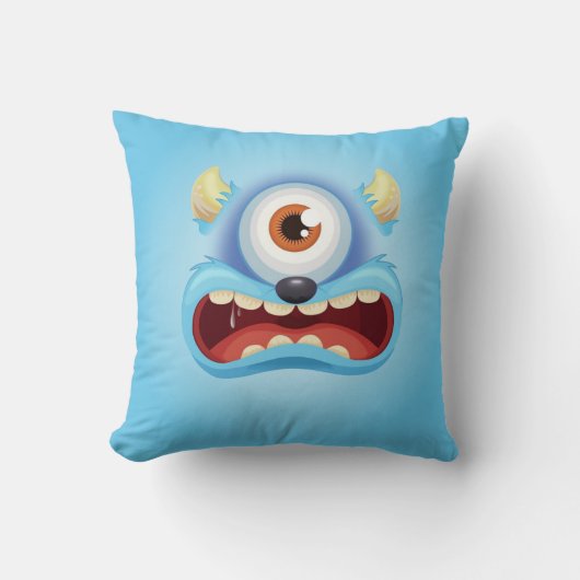 Coussin Monstre bleu One Eyed (Recto)