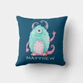 Coussin Monstre de mignonette personnalisé du garçon (Verso)