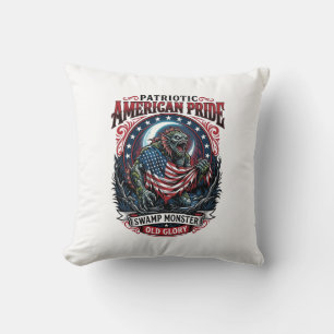 Coussin Monstre des marais patriotique Monstre d'horreur d