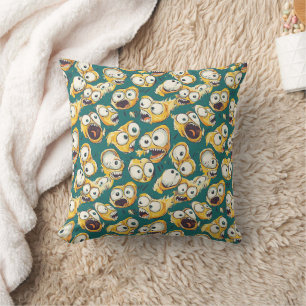 Coussin Monstre jaune fou Halloween sarcelle