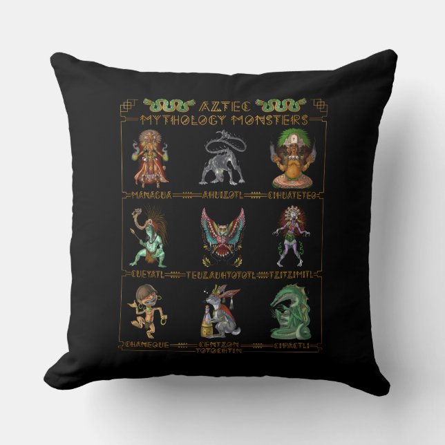 Coussin Monstres mythologiques aztèques (Recto)
