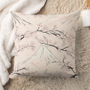 Coussin Mont Fuji avec Cerisiers en Fleurs – Japonais