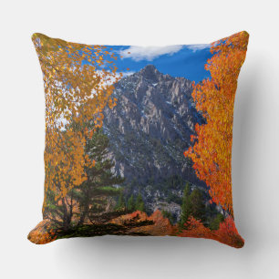 Coussin Montagne encadrée par le feuillage d'automne, CA