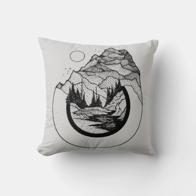 Coussin Montagne et Lune (Recto)