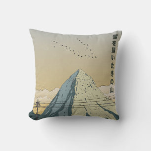 Coussin Montagne hivernale enneigée