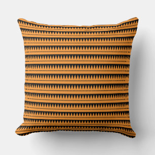 Coussin Montagnes aztèques - Orange clair sur fond noir