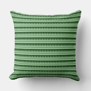 Coussin Montagnes Aztèques - Vert pâle sur Vert Forêt fonc