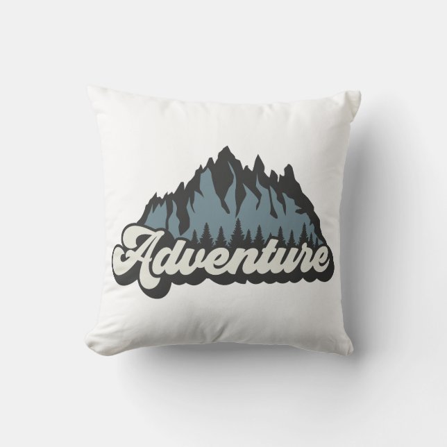 Coussin Montagnes d'aventure (Recto)