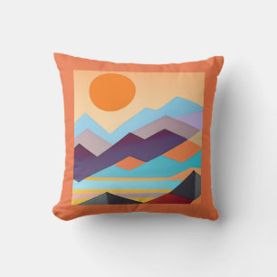 Coussin Montagnes du Sud-Ouest Abstrait géométrique