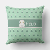 Coussin Montagnes et hibou scandinaves modernes (Verso)