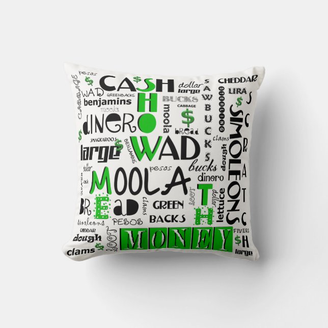 Coussin Montrez-Moi L'Oreiller À Jeu D'Argent (Recto)