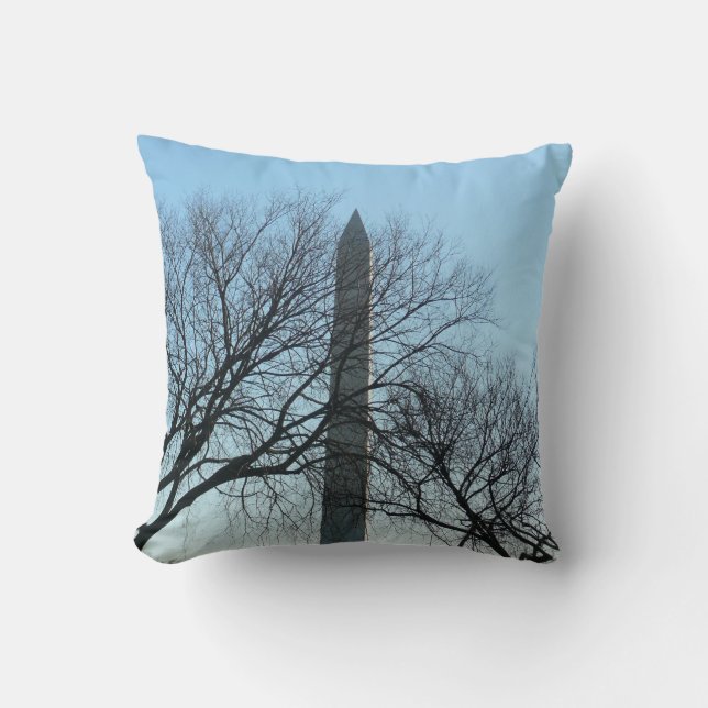 Coussin Monument de Washington dans le paysage d'hiver I (Recto)