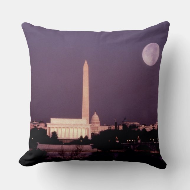 Coussin Monument de Washington, le capitol et Jefferson (Recto)