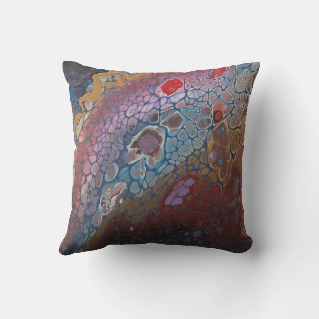 Coussin Moody Abstract Art Throw Pillow (Verso)