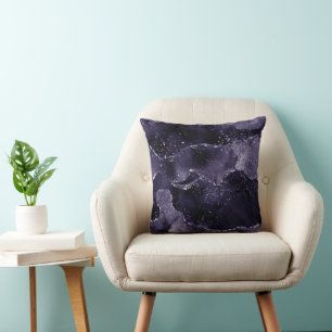 Coussin Moody Agate   Midnight Indigo Deep Purple Glam