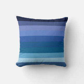 Coussin Moody Midnight Ocean Blue Gradient Stripe Pattern
