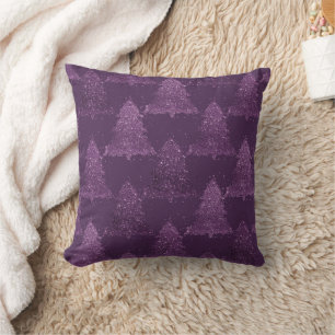 Coussin Moody Tree Motif   Noel profond pourpre de prune