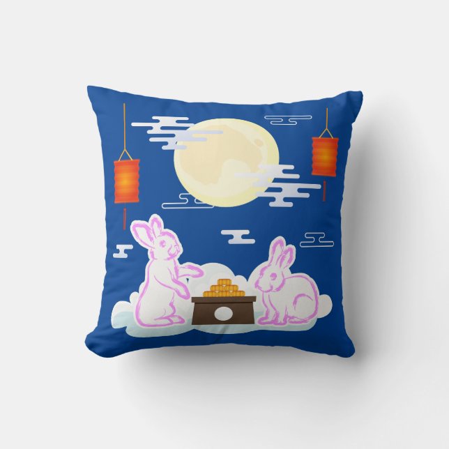 Coussin Moon Rabbit Mooncake Nuages Mooncake Festival à la (Recto)