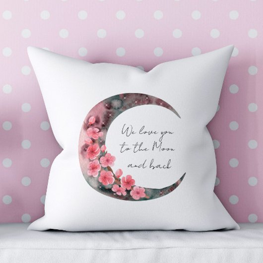 Coussin Moon Spring Flower Girl Boho Nursery
