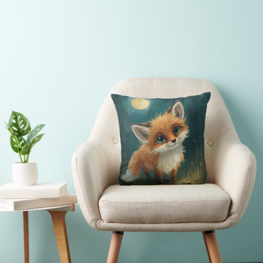 Coussin Moonlit Fox, Night Forest (Chaise)