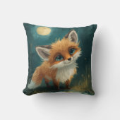 Coussin Moonlit Fox, Night Forest (Recto)