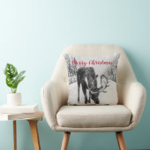 Coussin Moose En Hiver Sur La Route Des Neiges Noël (Chaise)