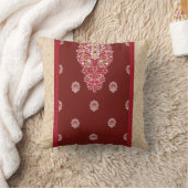 Coussin moquette rouge et beige avec bordure rouge (Couverture)