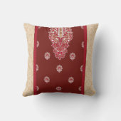 Coussin moquette rouge et beige avec bordure rouge (Verso)